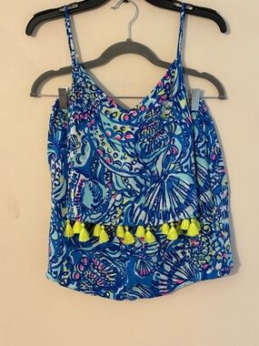 Lilly Pulitzer Blue Multi Floral Print Top and matching skort